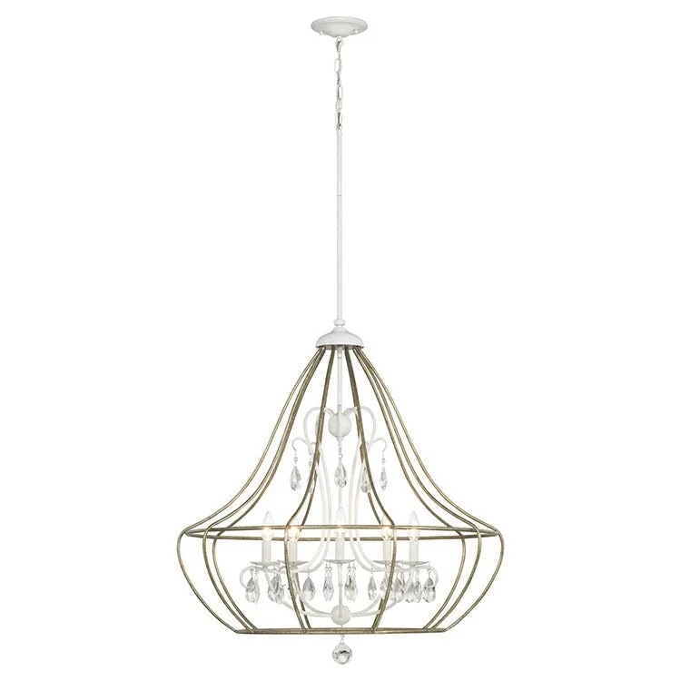 Chandeliers with Metal Frames in Bronze FinishFleurette Five-Light Chandelier