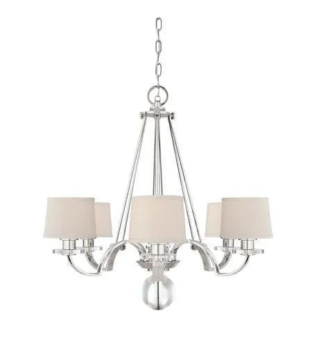 Chandeliers for High Ceilings to Fill Vertical SpaceQuoizel Sutton Place Silver 6 Light Chandelier & Shades