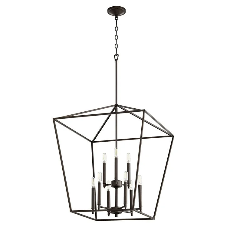 Chandeliers with Metal Frames in Silver FinishGabriel Nine-Light Two-Tier Foyer Pendant