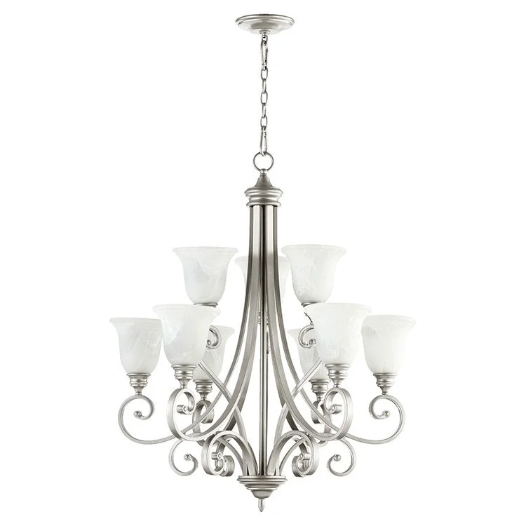 Chandeliers with Adjustable Arms for Directional LightingBryant Nine-Light Two-Tier Chandelier