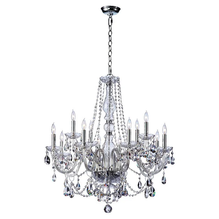 Chandeliers with Adjustable Height for Custom InstallationKatrina Twelve-Light Two-Tier Chandelier