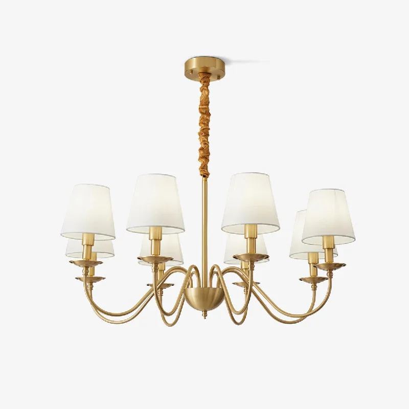 Chandeliers with Pendant Lights for a Stylish LookTapered Fabric Brass Chandelier