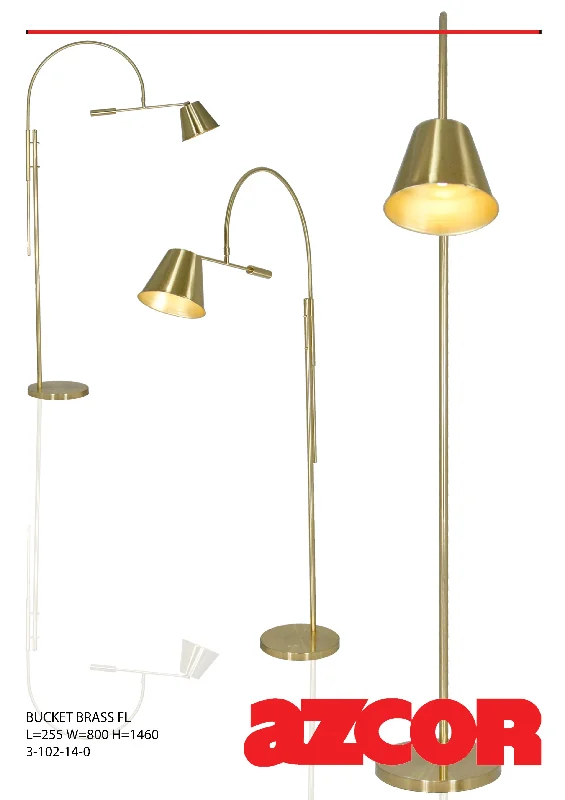 Metal Floor Lamp with a Matte Black Finish for a Sleek LookBucket Brass Floor Lamp