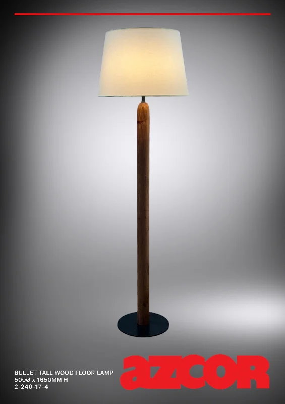 Smart Floor Lamp with Voice Control and Bluetooth ConnectivityBullet Wood Tall Floor Lamp