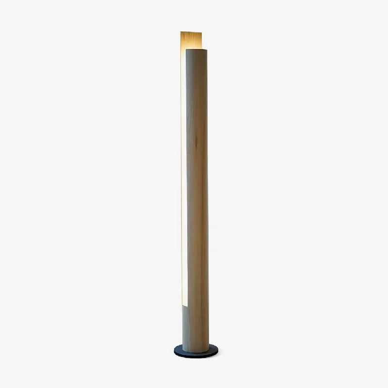 Adjustable Height Floor Lamp for Versatile Lighting NeedsCylindrical Timber Column Floor Lamp