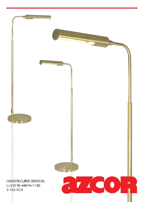 Victorian Style Floor Lamp for Traditional and Elegant InteriorsHansen Curve Brass Floor Lamp