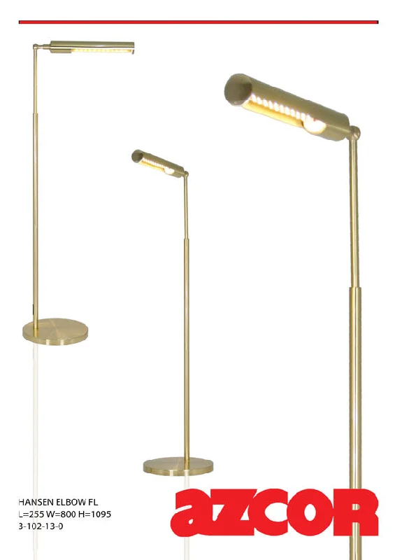 Fabric Floor Lamp with a Linen Shade for a Relaxed AestheticHansen Brass Elbow Floor Lamp