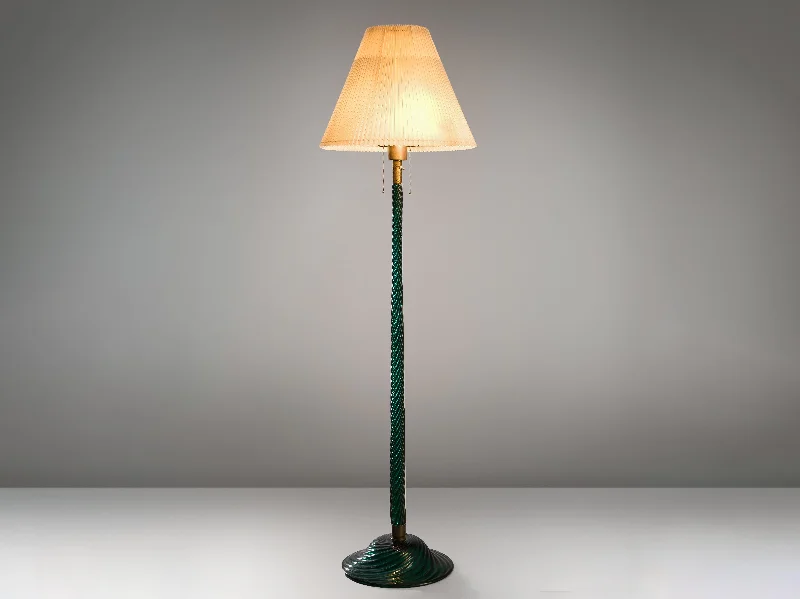 Industrial Style Floor Lamp with Exposed Bulbs for Loft ApartmentsItalian Floor Lamp in Green Glass