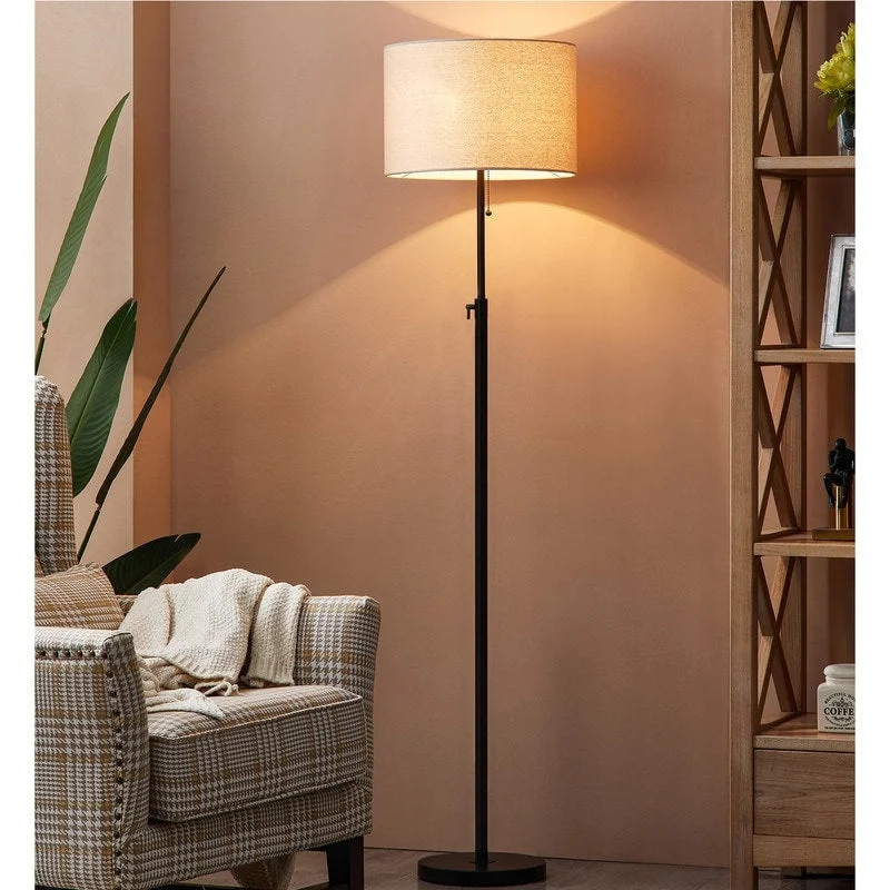 Dimmable Floor Lamp for Adjustable Lighting AmbianceKAWOTI 65inch Modern Adjustable Standard Floor Lamp with White Drum Shade