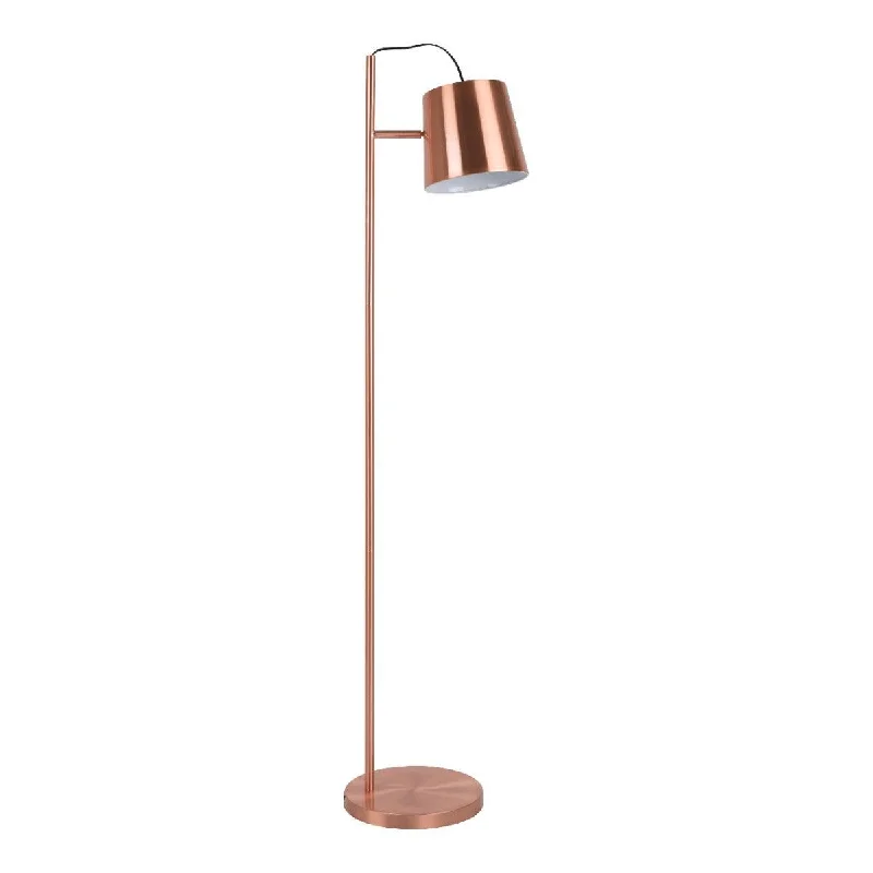 Glass Floor Lamp with Frosted Shades for Soft Diffused LightBUCKLE HEAD floor lamp copper