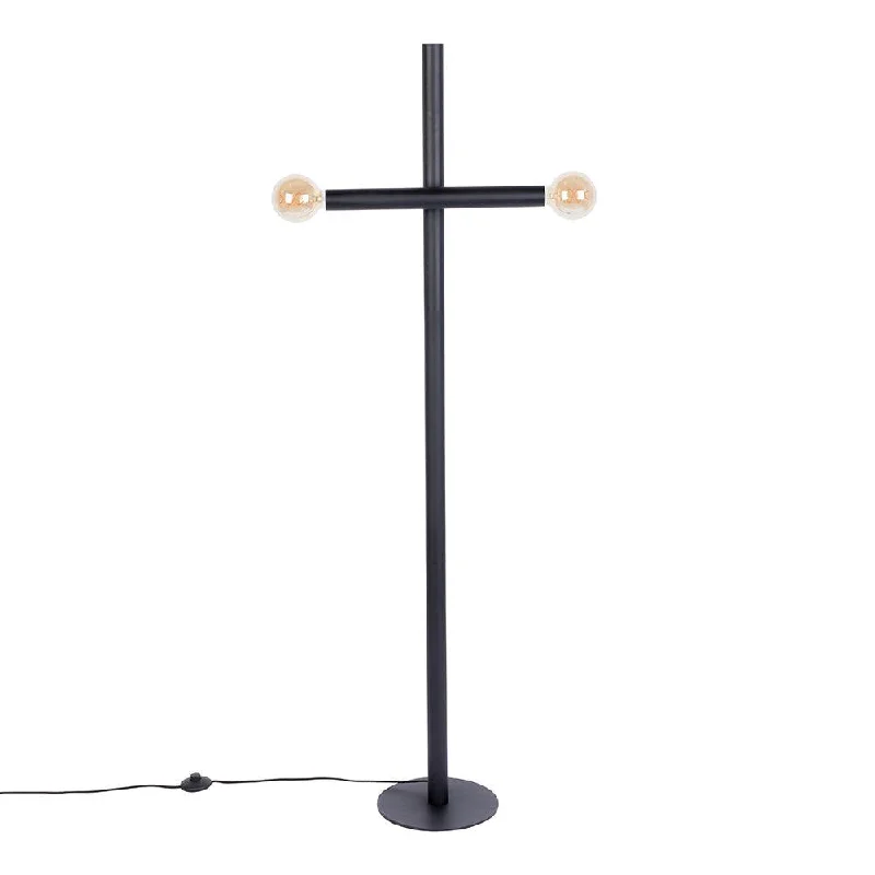 Wood Floor Lamp with Natural Grain for a Warm and Organic FeelHAWK floor lamp black