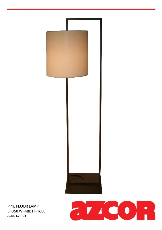 Fabric Floor Lamp with a Linen Shade for a Relaxed AestheticPine Floor Lamp