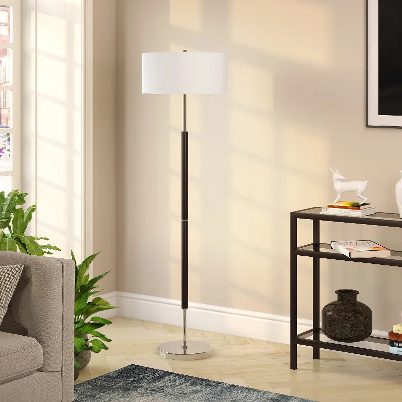 Glass Floor Lamp with Frosted Shades for Soft Diffused LightSimone 2-Light Floor Lamp with Fabric Shade