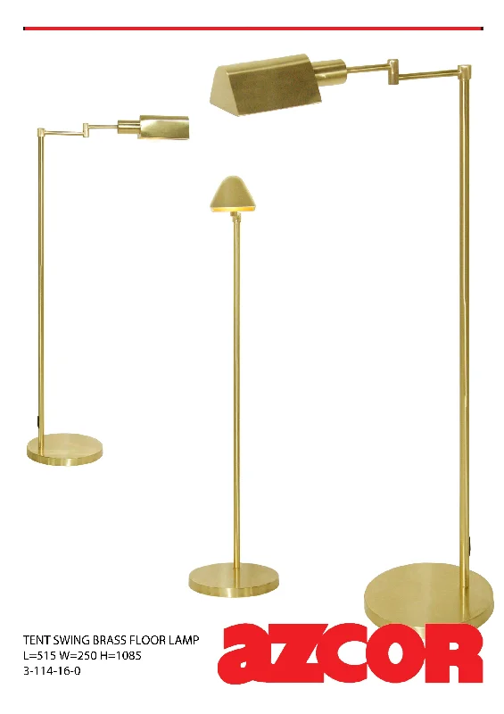 Metal Floor Lamp with a Matte Black Finish for a Sleek LookTent Swing Brass Floor Lamp