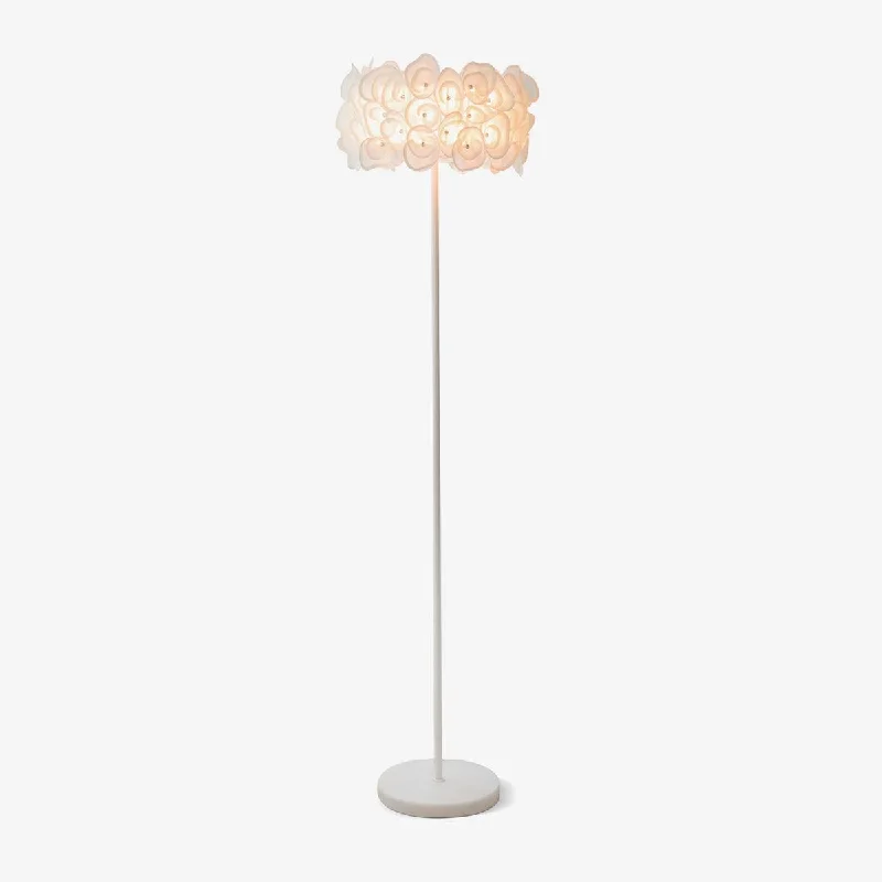 Fabric Floor Lamp with a Linen Shade for a Relaxed AestheticWhite Hydrangea Floor Lamp