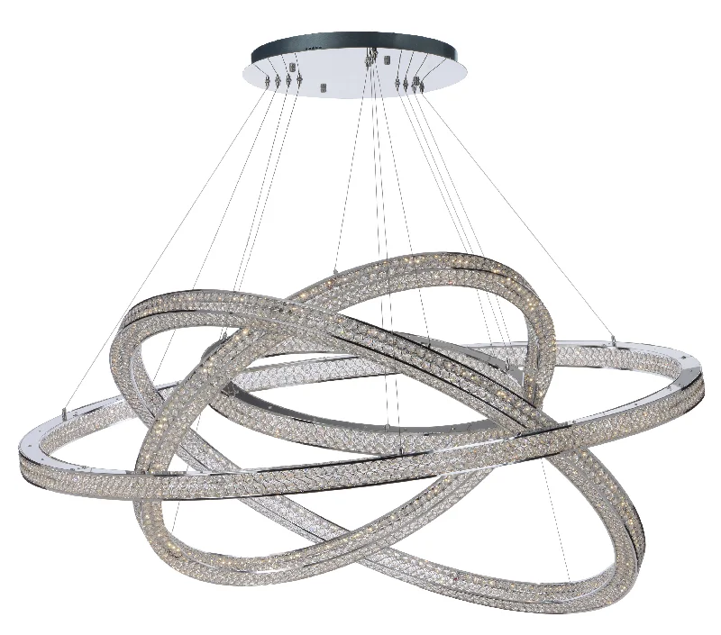 Industrial Style Ceiling Lights with Exposed Bulbs and Metal CagesEternity LED 4 Tier 60" Chandelier