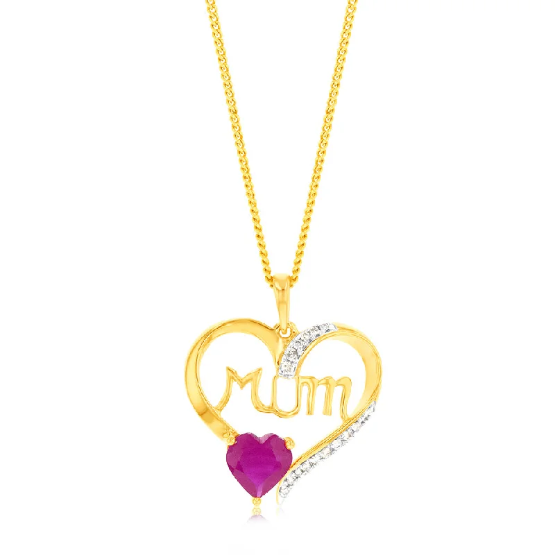 Art Deco Ceiling Lights with Geometric Patterns and Metallic Finishes9ct Yellow Gold Created Round Ruby Mum Heart Pendant