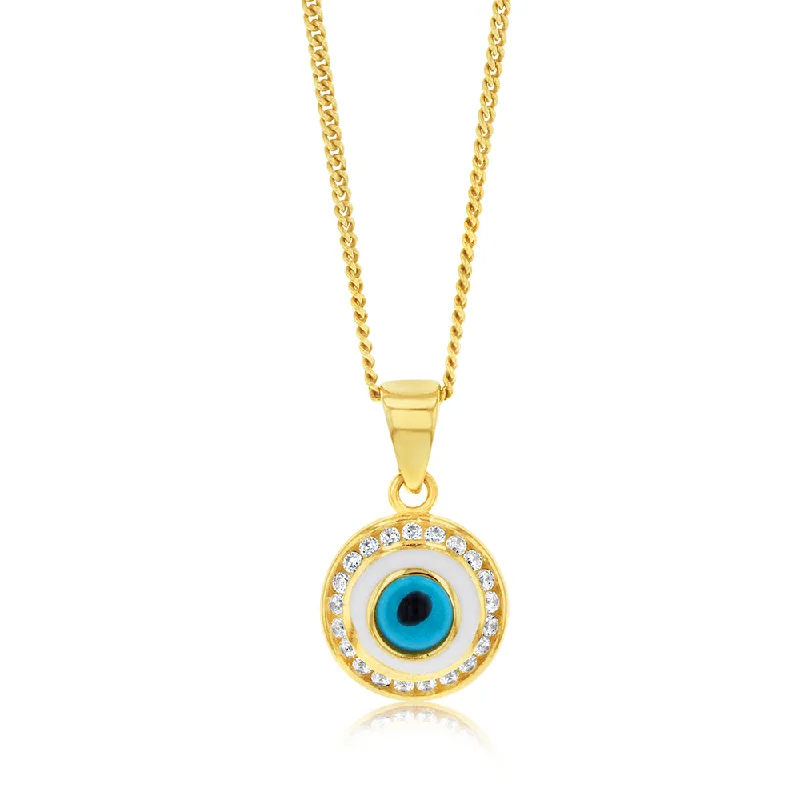 Scandinavian Style Ceiling Lights with Light Wood Accents9ct Yellow Gold Cubic Zirconia Evil Eye Pendant