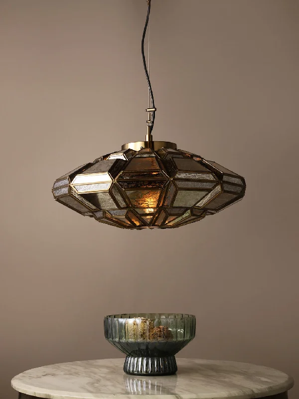 Japanese - Inspired Ceiling Lights with Shoji - Screen - like DiffusersClaude Metal Glass Gold Pendant Light