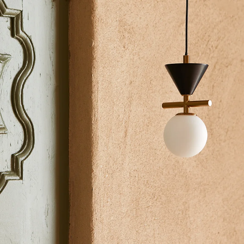 Japanese - Inspired Ceiling Lights with Shoji - Screen - like DiffusersContemporary Marble and Metal Ceiling Pendant