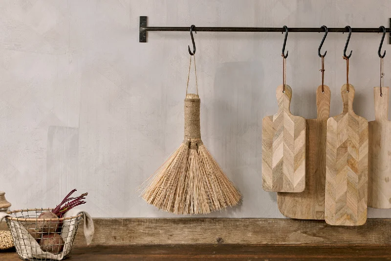 African - Inspired Ceiling Lights with Tribal Patterns and Natural MaterialsDulani Grass Brush - Natural - Small