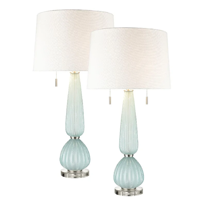 marble table lamps with a luxurious veined pattern for high end decorMariani Two Light Table Lamp - Set of 2