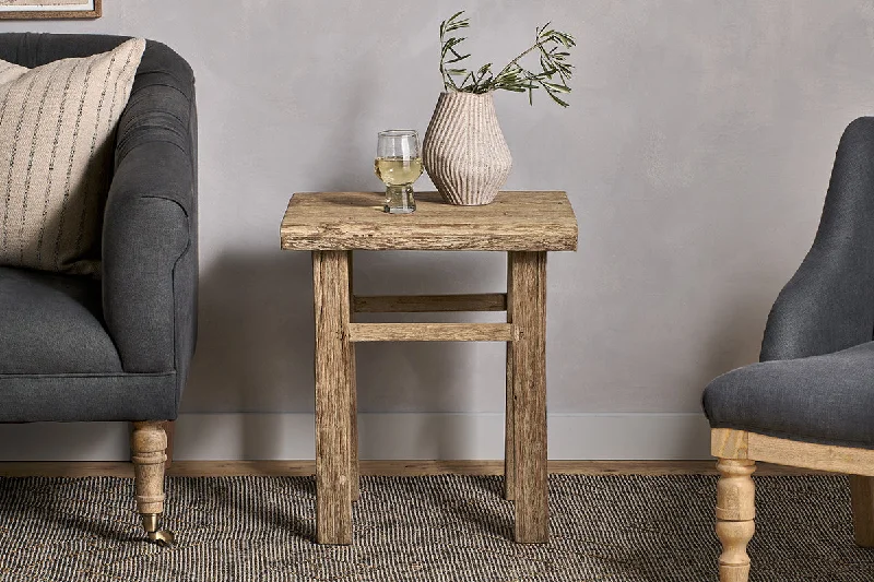 Gothic Ceiling Lights with Dark Metalwork and Pointed ArchesIbo Reclaimed Wood Side Table - Natural