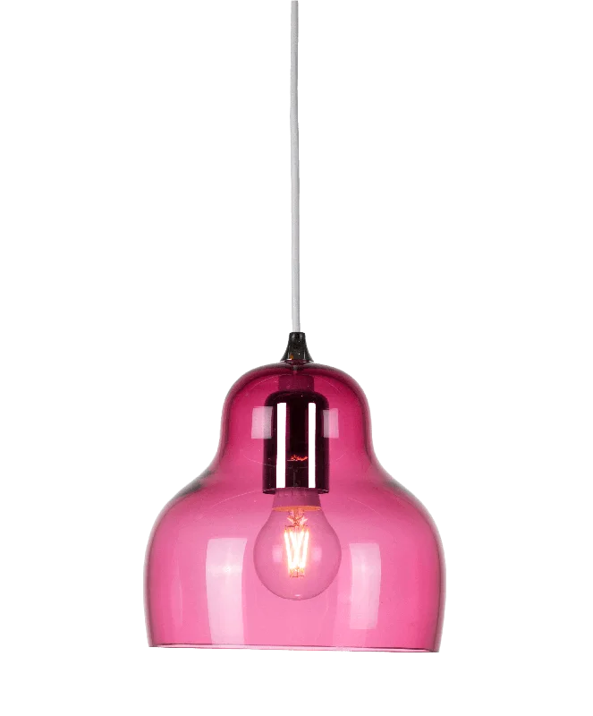 African - Inspired Ceiling Lights with Tribal Patterns and Natural MaterialsJEL Red Transparent Hand Blown Pendant - ID 11772