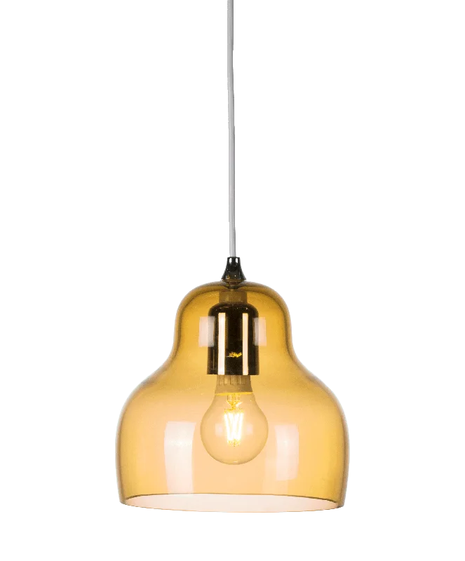 Scandinavian Style Ceiling Lights with Light Wood AccentsJEL Yellow Transparent Hand Blown Pendant - ID 11774