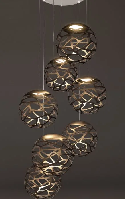 Mediterranean - Style Ceiling Lights with Terra - Cotta and Ceramic DetailsKelly 7 Light Cluster In 4 Finishes