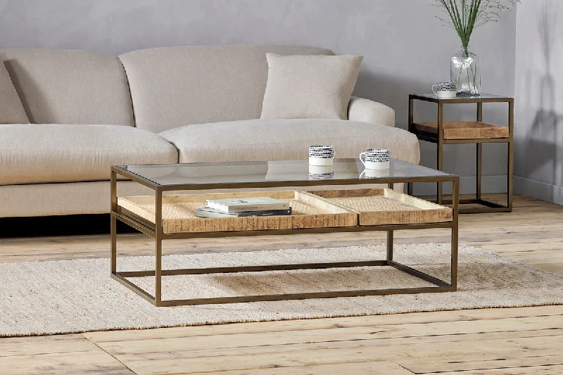 Chinese - Style Ceiling Lights with Red Lantern - Inspired DesignsLuzon Iron & Mango Wood Display Coffee Table - Brass