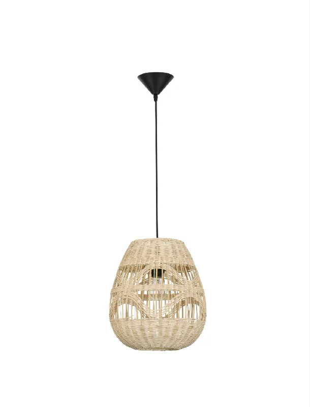 Mediterranean - Style Ceiling Lights with Terra - Cotta and Ceramic DetailsMAR Natural Rattan Pendant - ID 11985