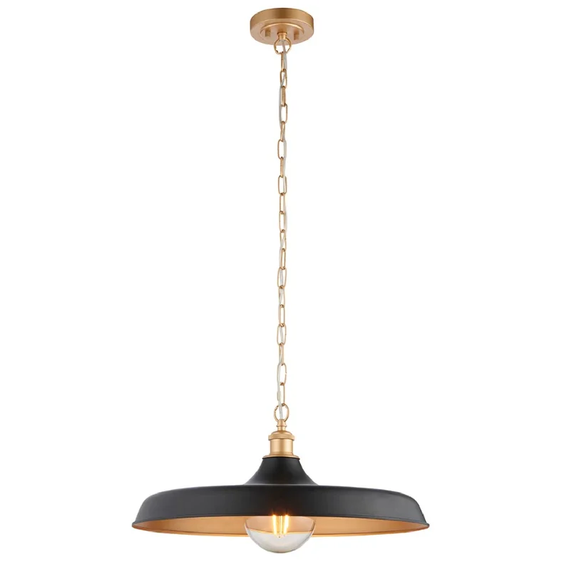 Tropical - Themed Ceiling Lights with Palm - Leaf Shapes and Rattan WrapsMid-Century Pendant, Matt Black and Satin Gold  - ID 12521