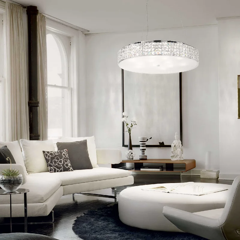 Contemporary Ceiling Lights with Unique, Abstract ShapesModern 50cm Crystal Pendant with Glass Diffuser