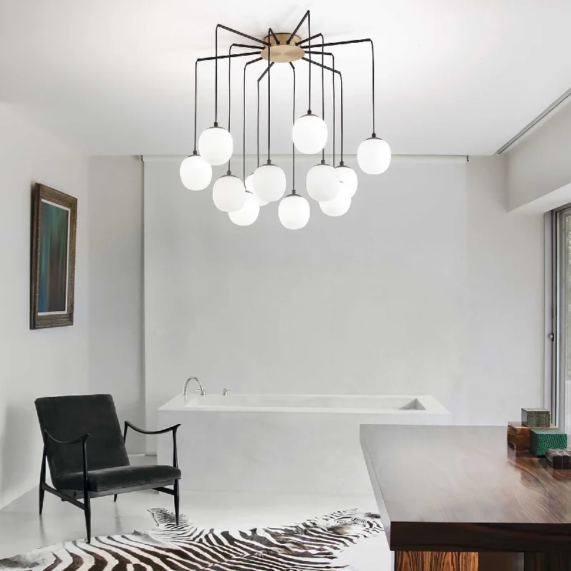 Retro Ceiling Lights Inspired by the 1950s and 1960s DesignModern Cluster Ceiling Pendant With 12 Globes